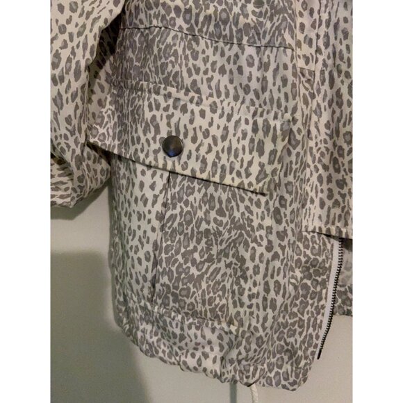 Joie Leopard Print Barker Utility Jacket Womens Size S Lightweight Zip Front Dra - Picture 8 of 8